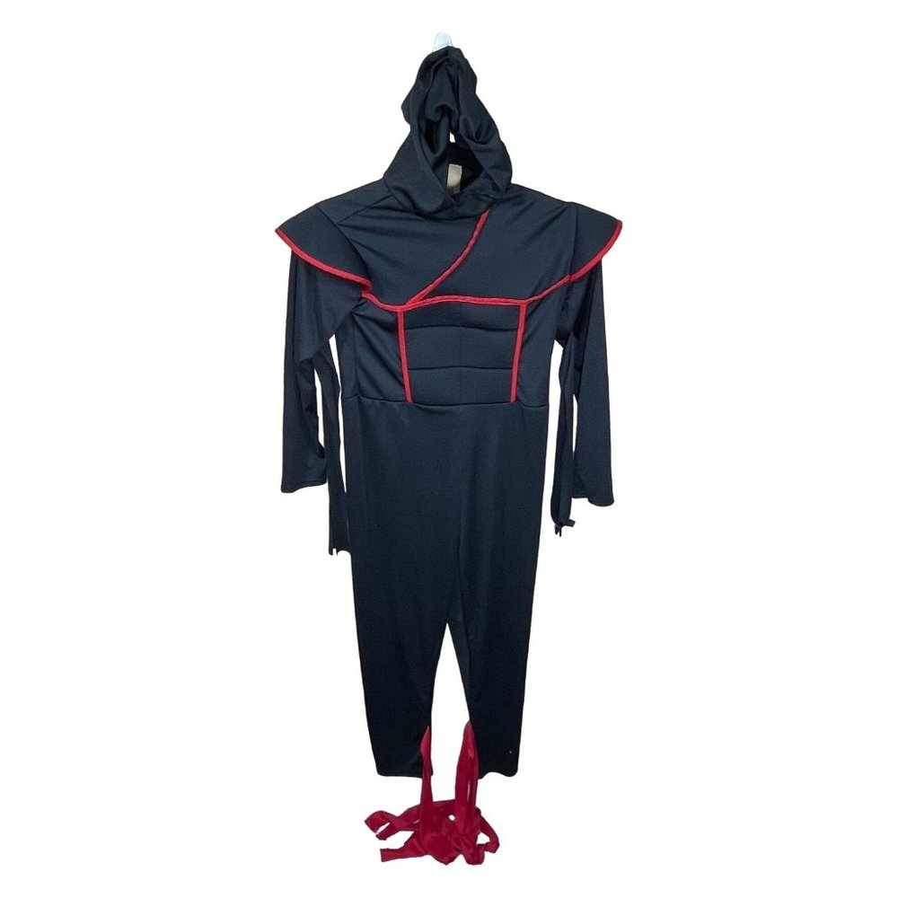 Child Stealth Ninja Costume 3-Piece Black Red Size Large 10/12